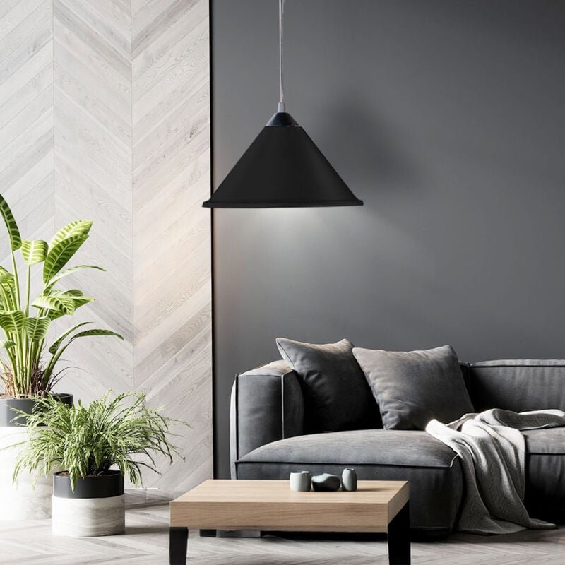 Pendel Leuchte Wohn Zimmer Decken Beleuchtung Flur Hänge Lampe schwarz im Set inkl. led Leuchtmittel