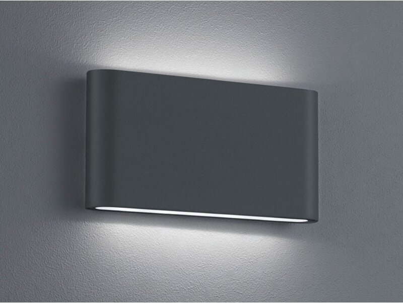 Trio - Flache led Außenwandleuchte thames Up Down Light in Anthrazit 17,5cm breit