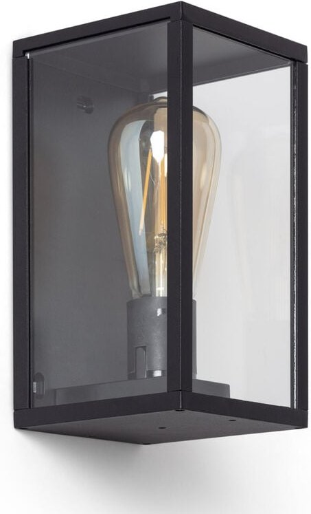 Wandleuchte Aussen Aluminium und Glas Atrium Schwarz