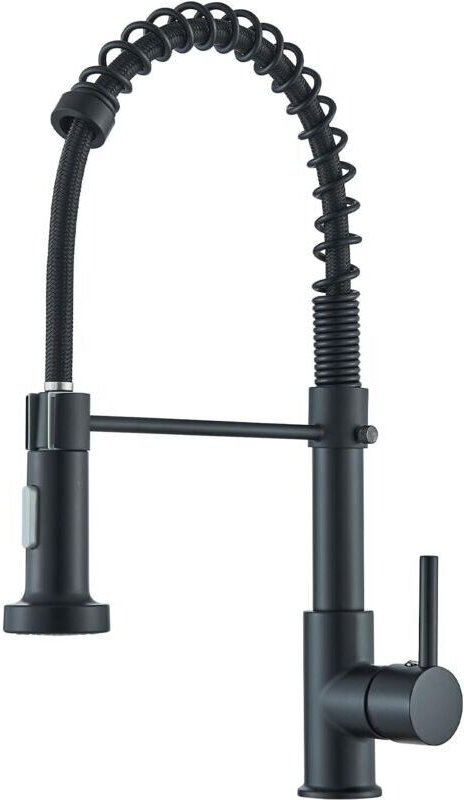 Schwarze, um 360° schwenkbare Küchenarmatur, Küchenmischer, Spültischarmatur mit hohem Auslauf, ausziehbarer Brause und ...