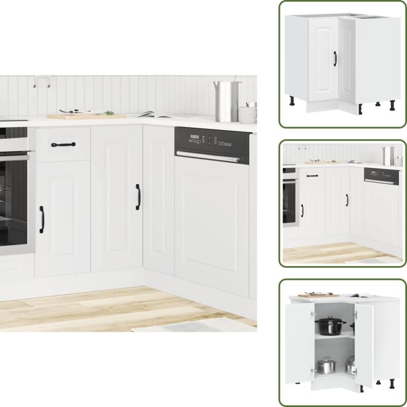 vidaXL Küchen-Eckunterschrank Kalmar Weiß Holzwerkstoff