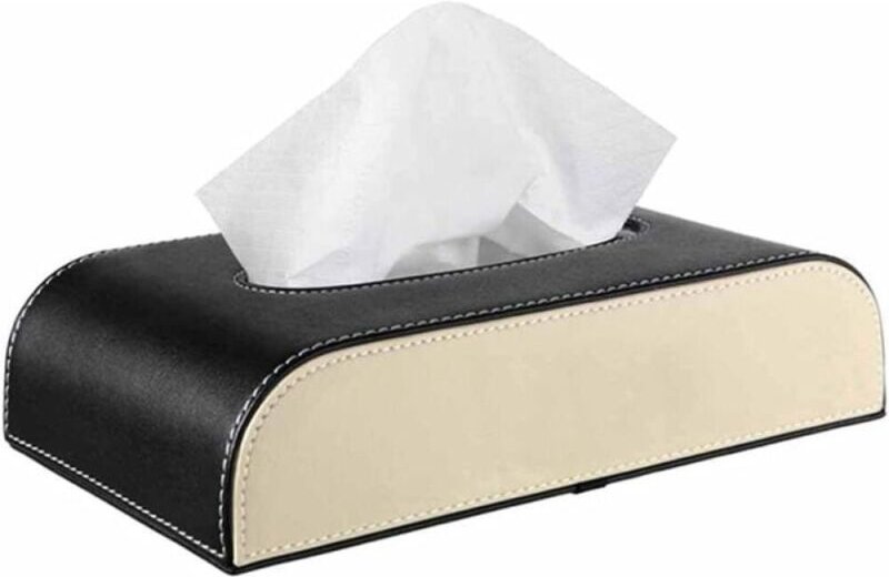 Taschentuchhalter fürs Auto, tragbare Taschentuchbox aus PU-Leder, rechteckige Servietten-Taschentuchbox für die Küche i...
