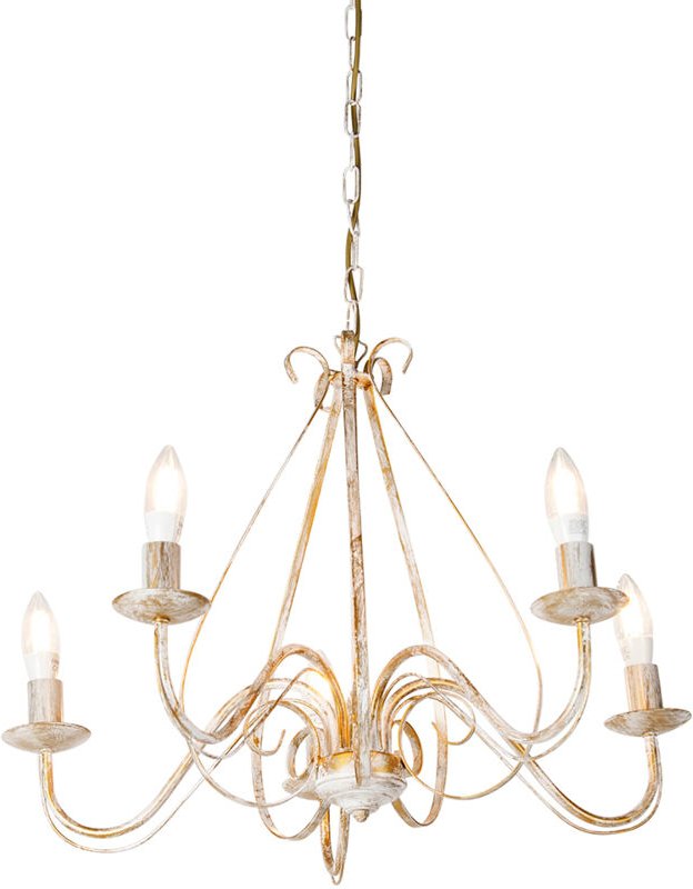 Smart Kronleuchter weiß 5 Lichter inkl. Wifi B35 - Giuseppe