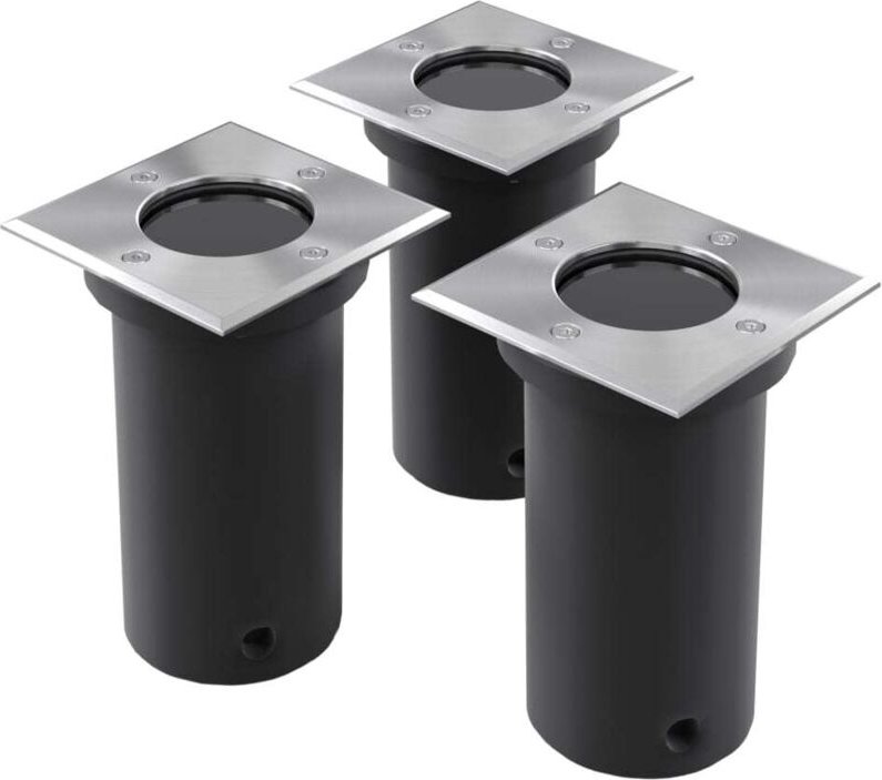 Outdoor Bodenleuchten 3 Stk. Quadratisch Vidaxl