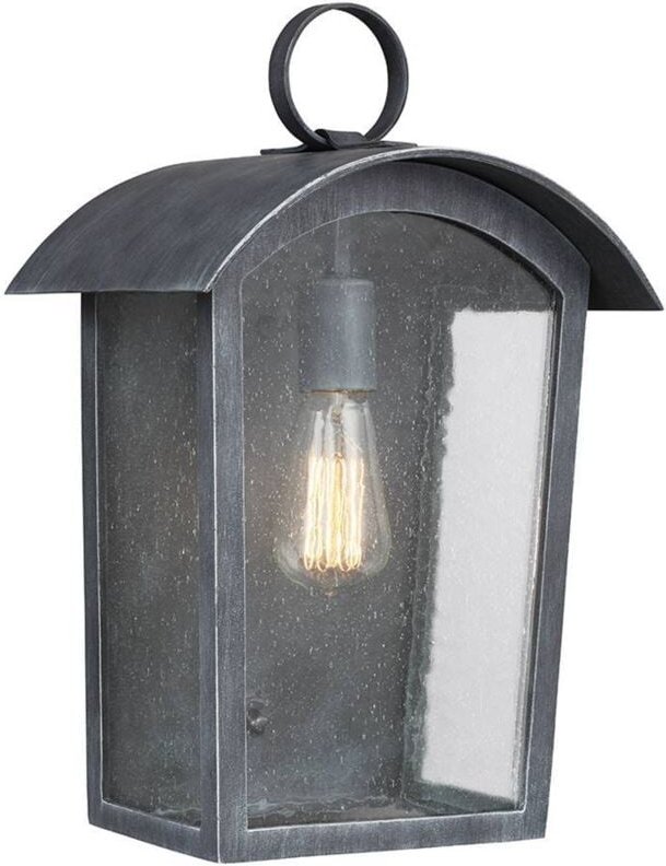 Außenleuchte Wandlampe Laterne Schwarz h 41,3 cm Gartenlampe 1 Flammig E27 Hof