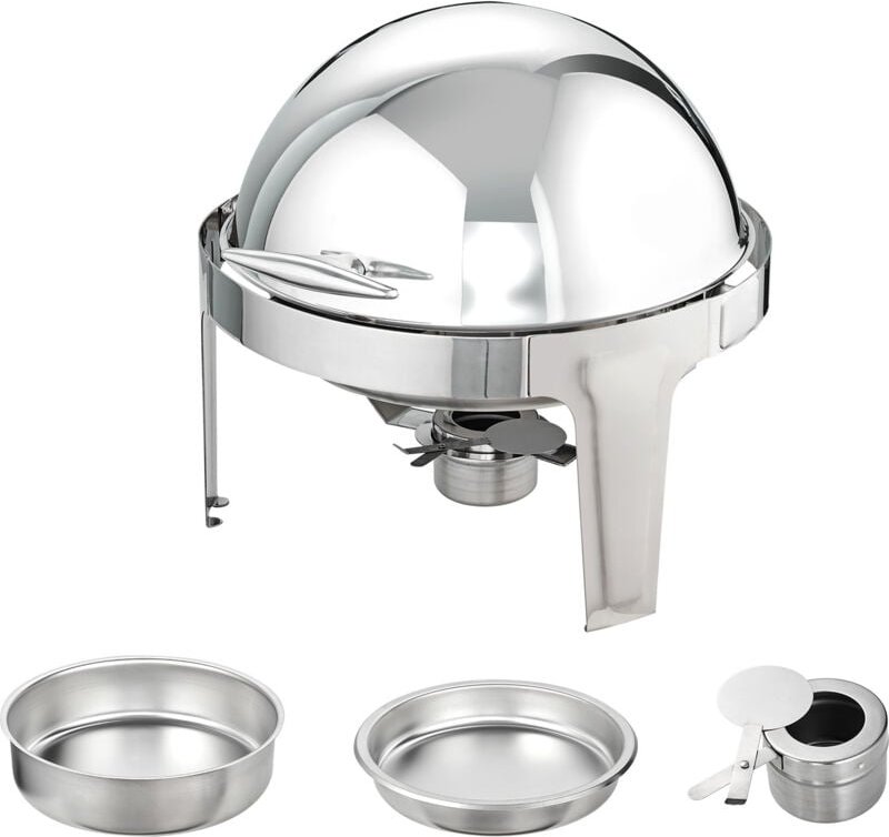Thumbnail - Mophorn - 6 Qt Roll Top Chafing Dish Buffet-Set, 2er-Pack, runder Chafing Dish aus Edelstahl mit großen Pfannen, Caterin...