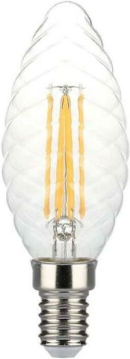 V-tac - E14 LED-Lampe, 4 w, 100 lm/W, Kerze, gedrehtes Filament, warmweiß, dimmbar