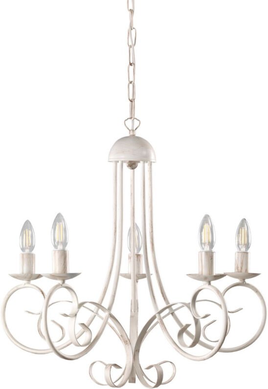 Onli - Kronleuchter 5 lichter dkl italia pompei 5x6w altweiß - dkl4885/5