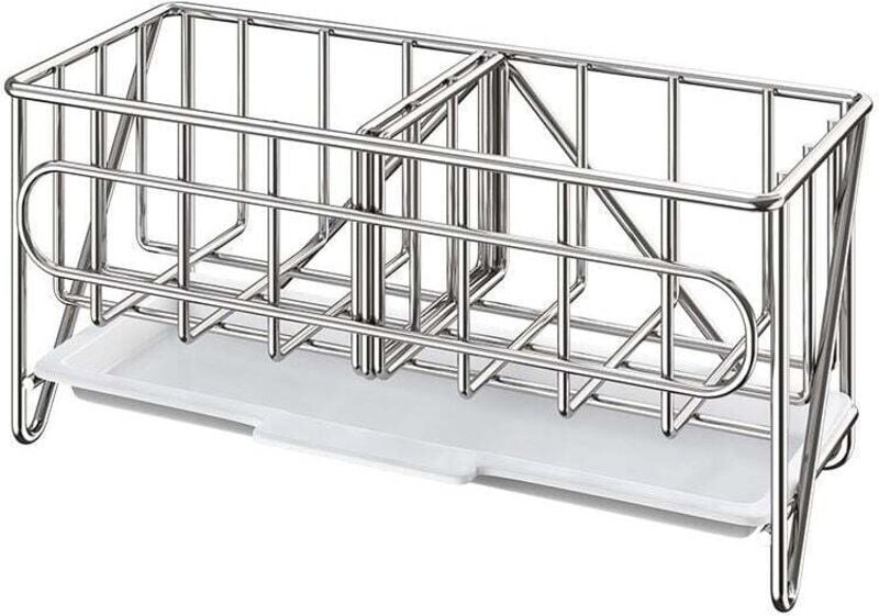 Schwammhalter-Organizer für die Küchenspüle, Aufbewahrung für die Küchenspüle für Reinigungsbürste, Seifenschale mit Abt...