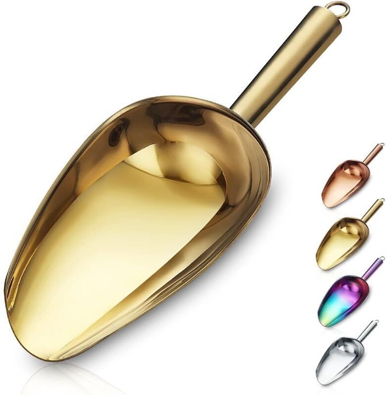 6-Unzen-Eisschaufel, Eislöffel aus Edelstahl, vielseitig einsetzbar für Süßigkeiten, Küche, Bar, Partys, Hochzeiten, Hun...
