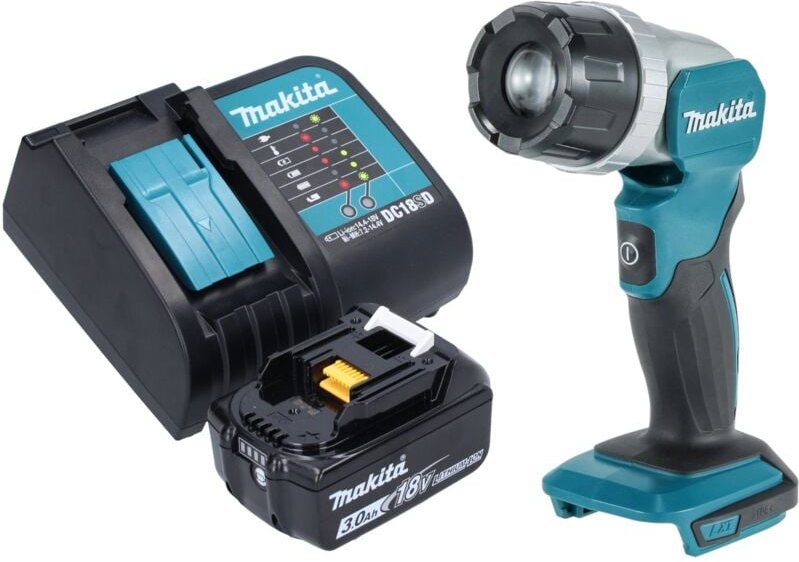Makita DML 808 SF1 Akku Handstrahler 14,4 / 18 V 190 lm LED + 1x Akku 3,0 Ah + Ladegerät