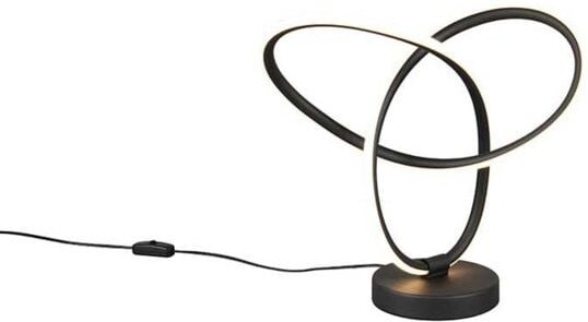 LED Tischleuchte Beistelllampe Nachttischlampe schwarz Schnurschalter H 28 cm