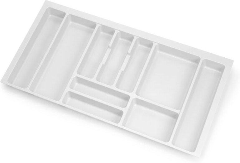 Besteckeinsatz Optima Vertex/Concept, Tiefe 500mm, Plattenstärkenstärke 16mm, Modul 900mm, Kunststoff, weiss - Emuca