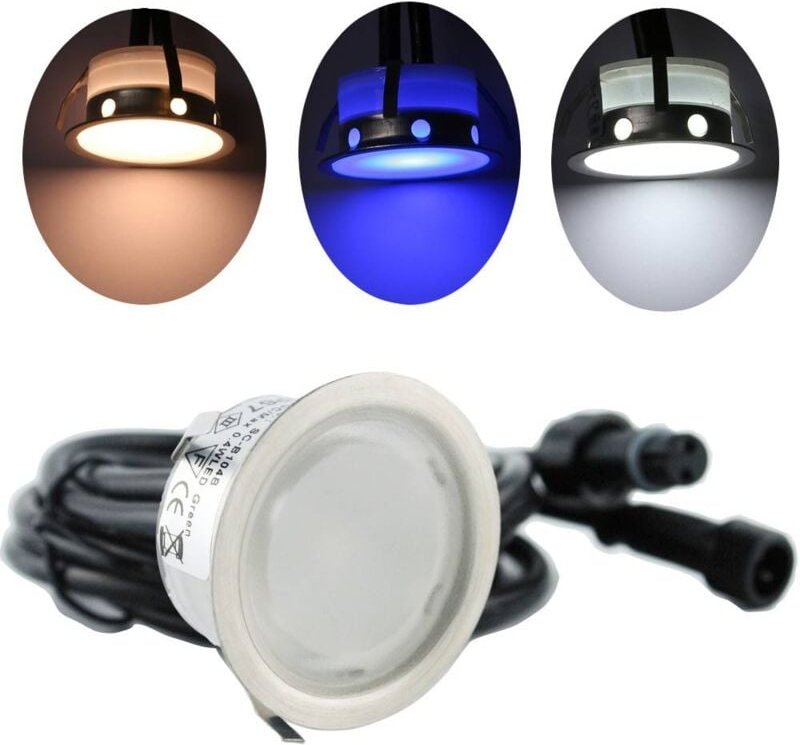 Kit 6 LED-Einbaustrahler Ø40x20mm 0,4W 12V-DC IP67