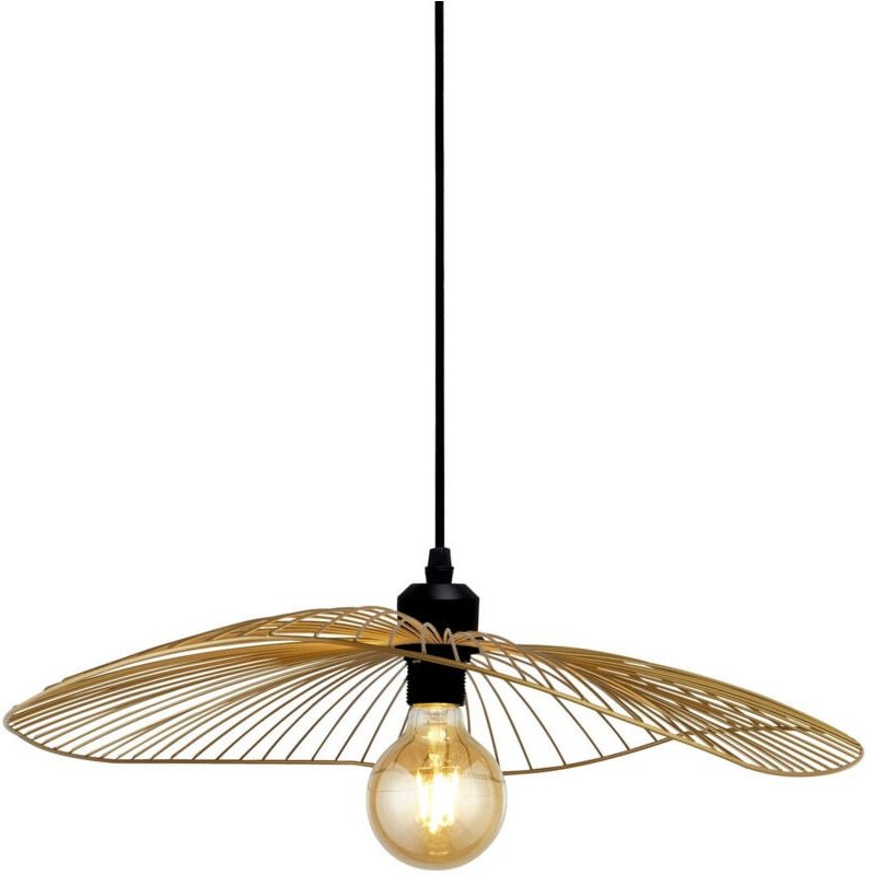 Searchlight Wave Deckenleuchte, umwandelbar in Deckenleuchte, Schwarz und Goldfarbenes Metall