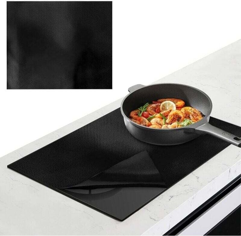Silikon-Backmatte für Induktionskochfelder, 52 x 61 cm, Induktionskochfeldschutz, Induktionskochfeld-Schutzmatte für Bac...