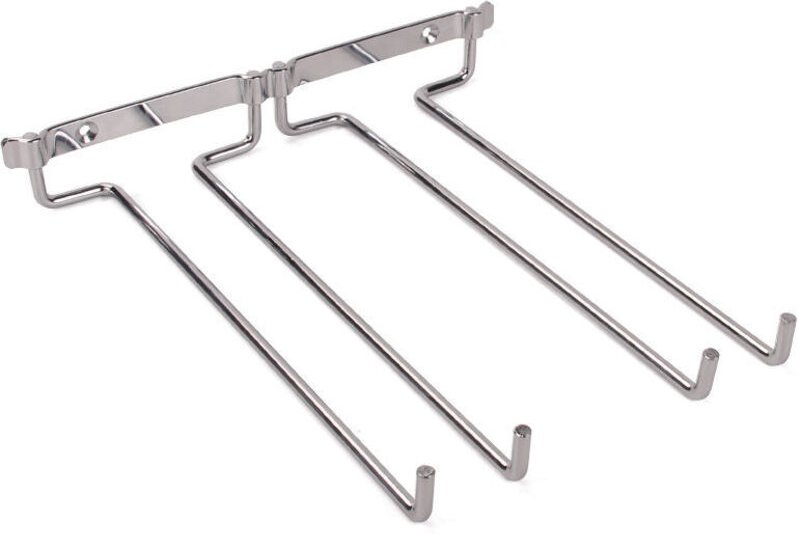 Hängendes Glasregal, zweistöckiger, verchromter Wandhalter für Weingläser mit Stiel, Unterschrankaufbewahrung für Zuhaus...