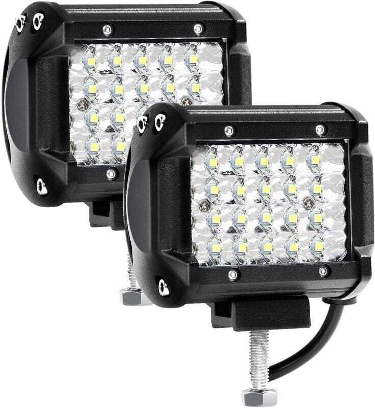 12V 144W 4" LED-Arbeitsscheinwerfer - IP67 wasserdichter LED-Flutlichtstrahler für Auto, LKW, Traktor, SUV, Boot - 10.50...
