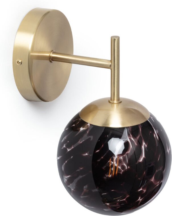Wandleuchte Metall und braunes Glas Pardo Gold