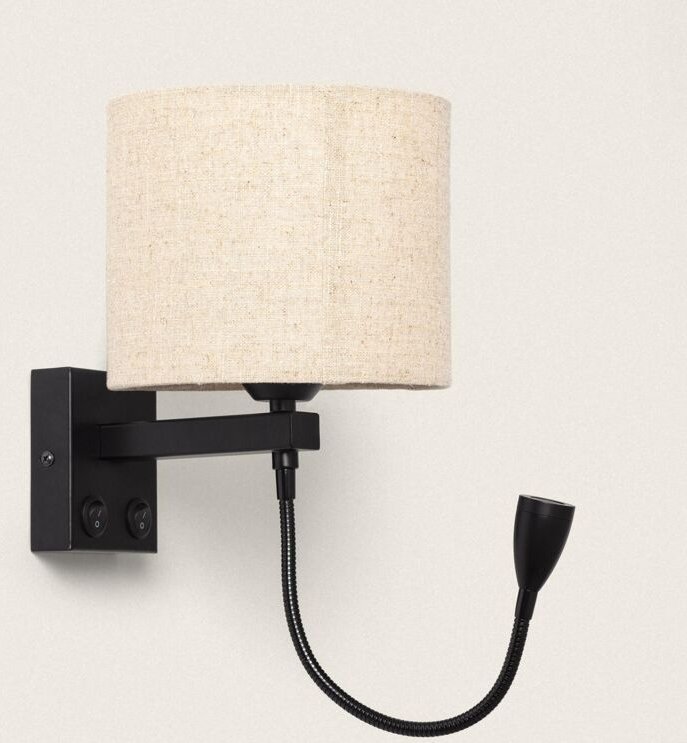 Wandleuchte mit Leselicht 2.5W Black-Kianga Beige