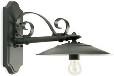 Kurze Wandleuchte E27 Antik-Graphit-Linie