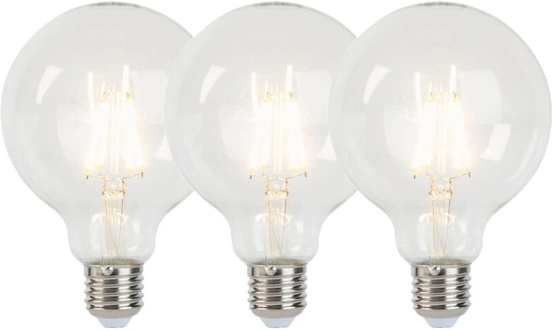 Thumbnail - 3er Set D27 dimmbare LED-Glühlampen G95 5W 470 lm 2700K