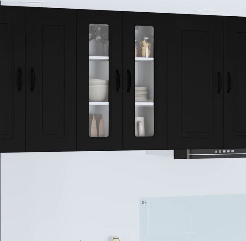 Küchenschrank mit Regal Schwarz 60 x 31 x 80 cm Holzwerkstoff vidaXL