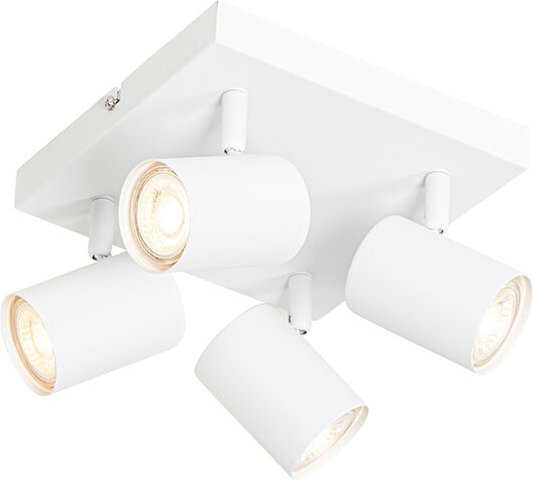 Moderne Deckenleuchte weiß 4-flammig verstellbar quadratisch - Jeana