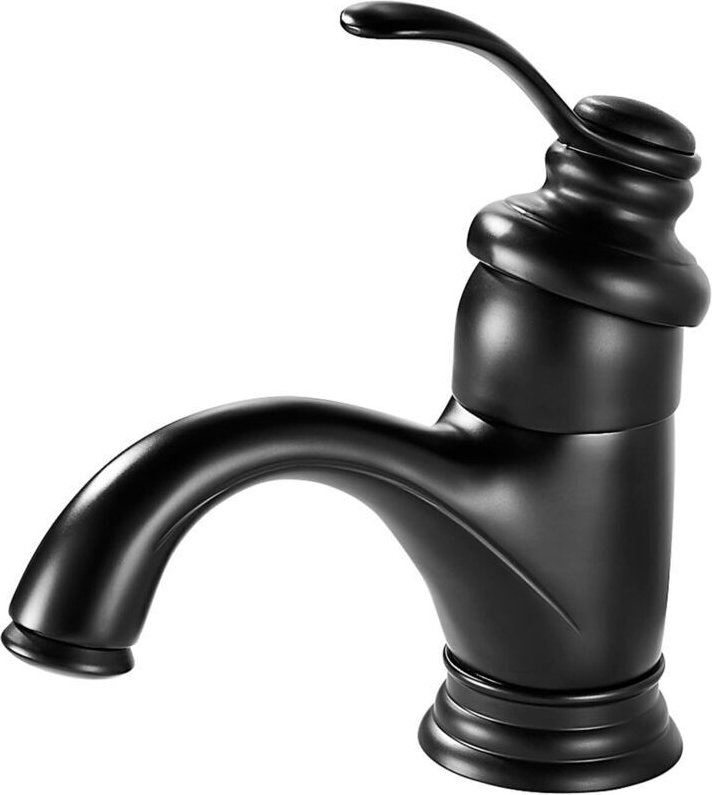 Schwarze Badarmatur, Retro-Waschtischarmatur, Einhebel-Waschtischmischer aus Messing, moderne Handwaschtischarmatur