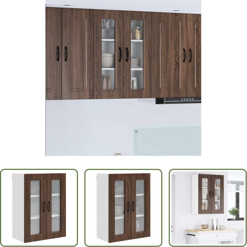 Holzschrank - Küchenschrank Kalmar Braun Eichen-Optik 60 x 31 x 80 cm