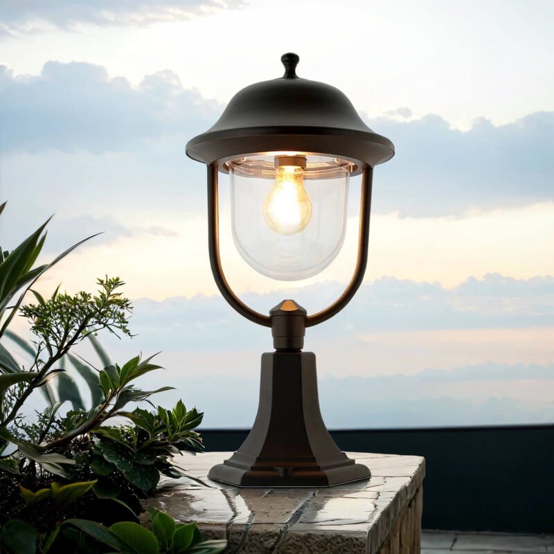 Licht-erlebnisse - Wegeleuchte IP43 Schwarz E27 55 cm Rustikal Stehlampe außen Terrasse Garten