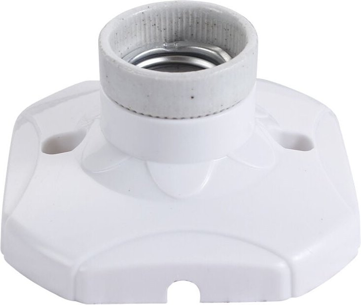 Deckenleuchte/Deckenfassung, Kunststoff, Porzellan, weiß, E27 max. 60W, 9 x 9cm, 10 Stk.