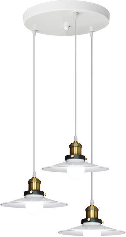 3 Flammige Pendelleuchte Vintage Ø22cm Lampenschirm aus Eisen Hängelampe E27 Höhenverstellbar für Küche Wohnzimmer Esszi...