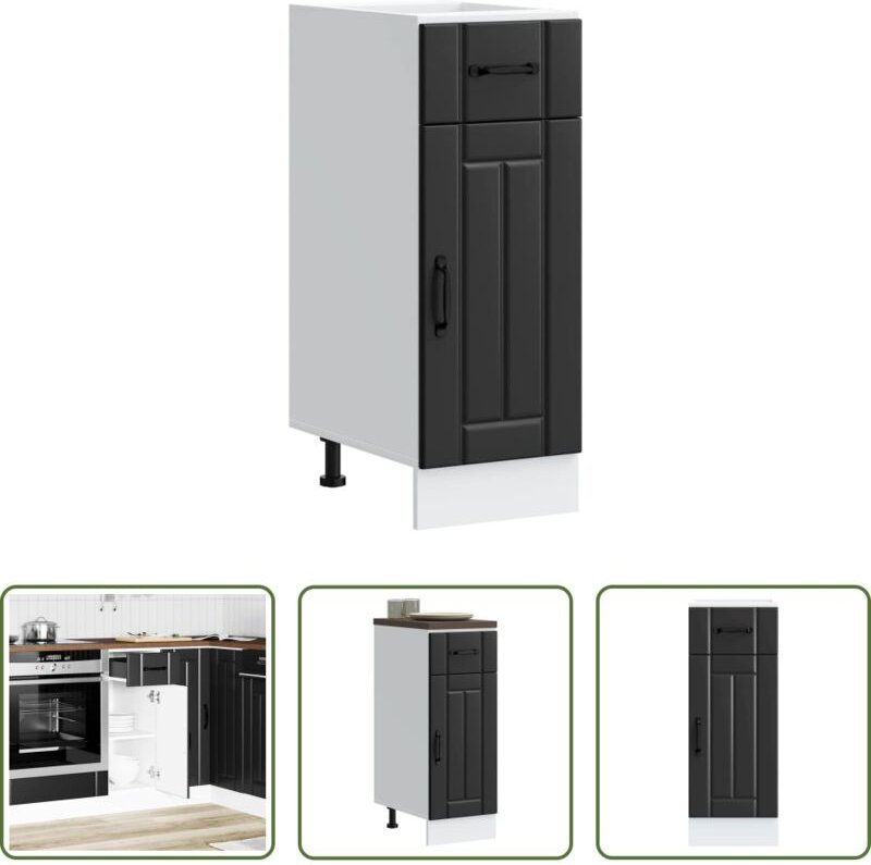 Küchenmöbel - Küchen-Unterschrank Lucca Schwarz Holzwerkstoff