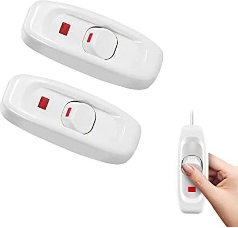 CSPARCV 72x26x21mm Lampenschalter mit Kontrollleuchte für Nachttischlampe, Tischlampe, Stromkabel (AC250)