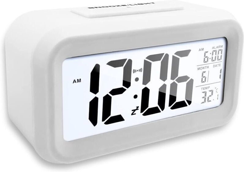 Batteriebetriebener Digitalwecker mit großem Bildschirm, LED-Wecker mit Schlummerfunktion, tragbare batteriebetriebene D...
