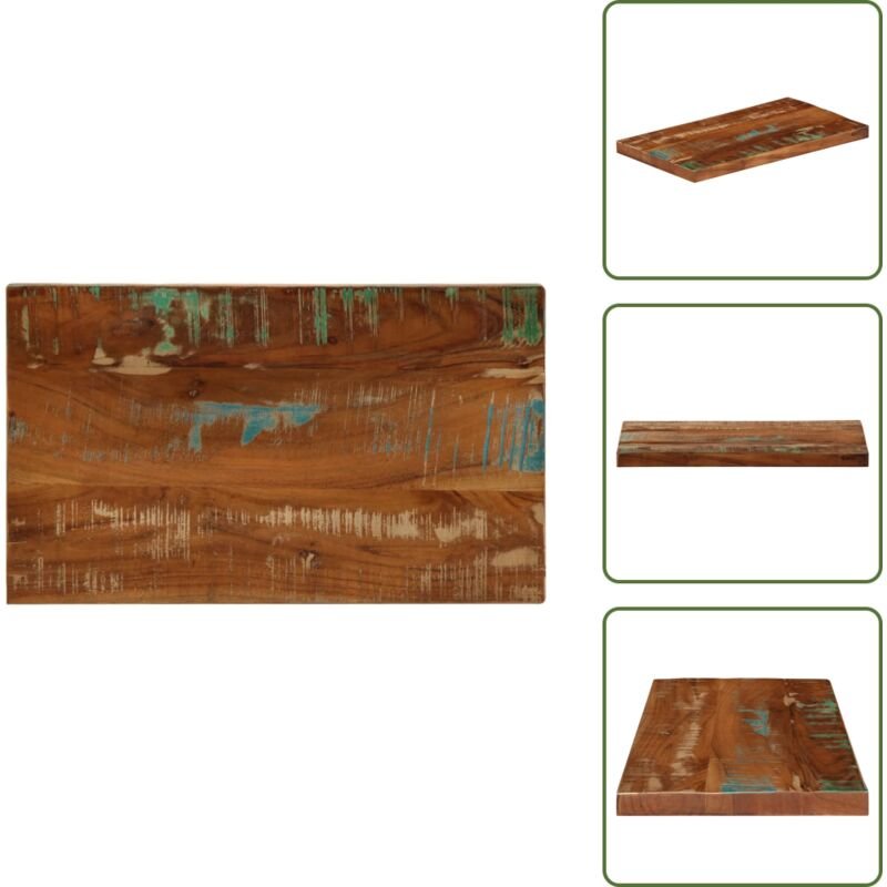 The Living Store Tischplatte 50x20x2,5 cm Rechteckig Altholz Massiv - Altholz