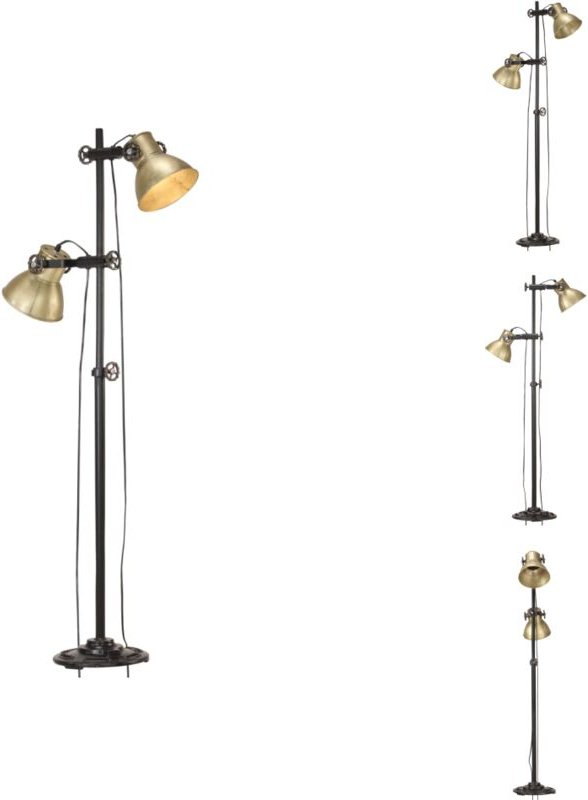 Lampen - Living Stehlampe 2-flammig Messing E27 Gusseisen - Gold