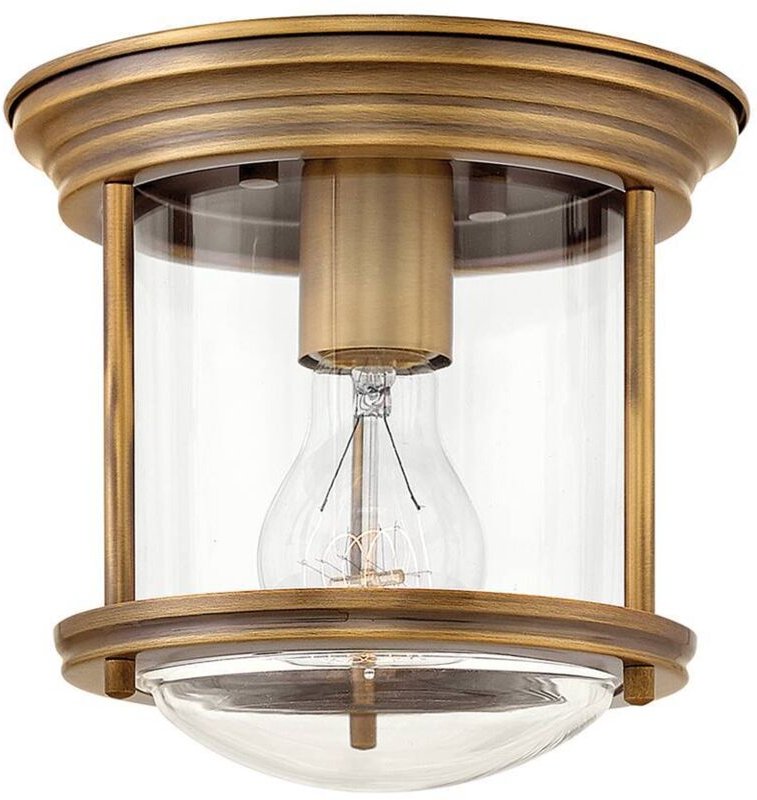 Elstead - Hadrian Hinkley 1 Light Flush Mount Gebürstete Bronze mit Glas IP44