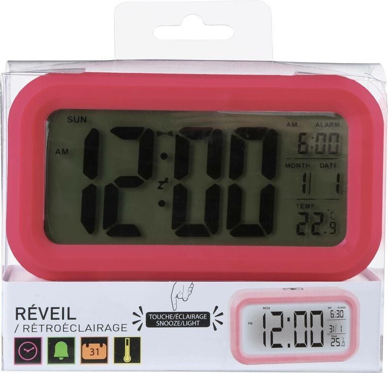 Atmosphera - Wecker Digital 13,8x7,7cm - Rot