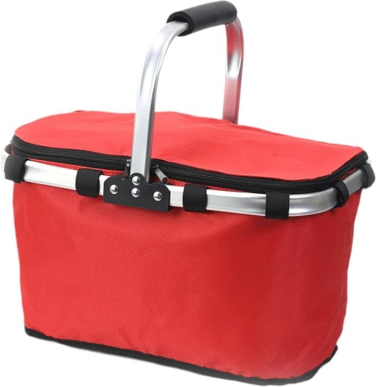 Sac isotherme, panier de pique-nique portable et léger, idéal pour la pêche, le camping et les voyages. Rouge.