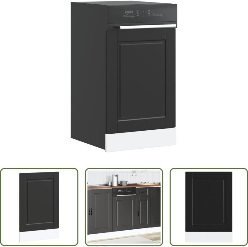 vidaXL Spülmaschinenblende - Geschirrspülerblende Porto Schwarz 45x1,5x67 cm Holzwerkstoff