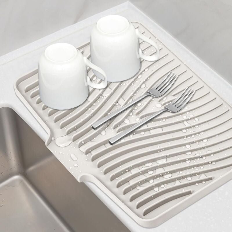 Küchenmatte aus Silikon, Abtropfmatte, weiß