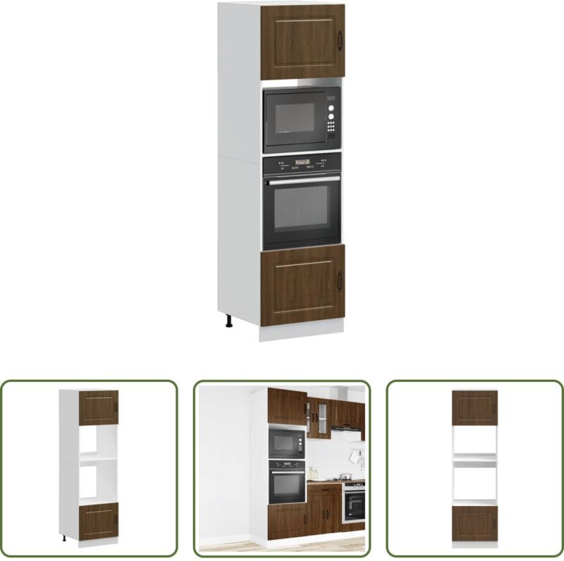 vidaXL Küchenmöbel - Herdumbauschränke 2 Stk. Kalmar Braun Eichen-Optik Holzwerkstoff