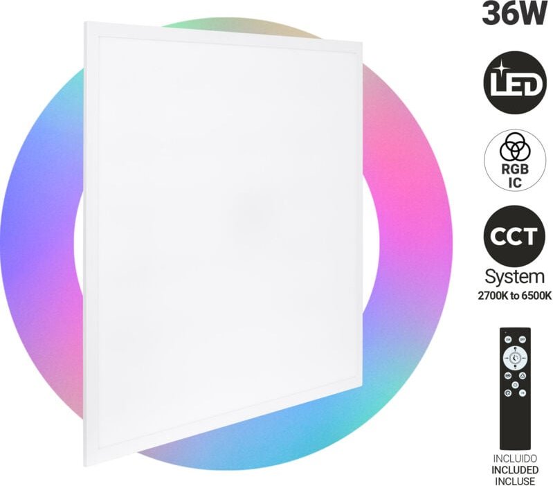 Barcelona Led - LED-Deckenleuchte Backlight - 60x60cm - 36W - cct + rgb ic - Mit