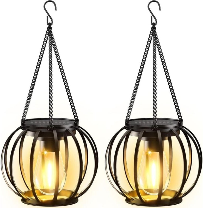 Solar-Metalllaternen für den Außenbereich, hellere, wasserdichte Hängeleuchten für den Außenbereich, automatisches Ein-/...