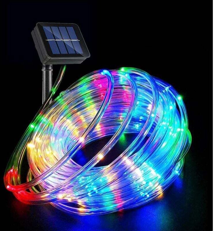 Solar-Lichterkette, 100 LEDs, Kupferdraht, 8 Modi, Solar-Außenbeleuchtung für Weihnachten, Garten, Hof, Weg, Zaun, Baum,...