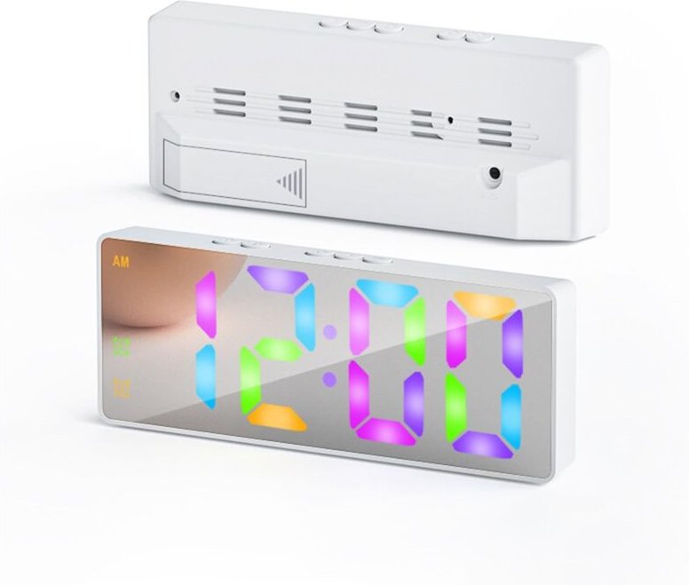 Digitaler Wecker mit Schlummerfunktion, Digitaluhr mit Schlummertaste, großes Display, Kinderwecker für Wohnzimmer, Küch...