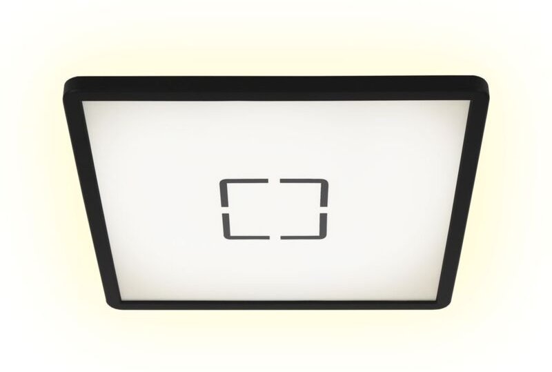 Briloner - Deckenlampe mit Hintergrundbeleuchtung led Deckenleuchte schwarz Wohnzimmerlampe Flurleuchte flach, Backlight...