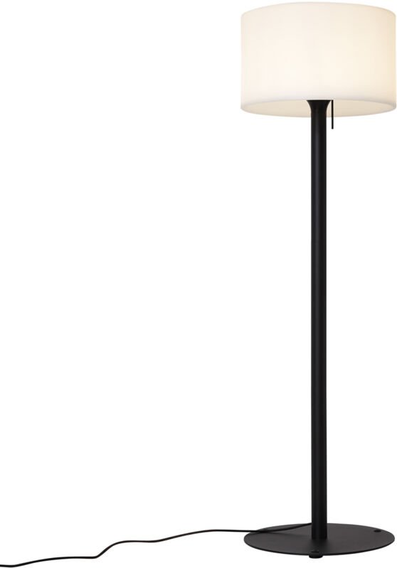 Qazqa - Moderne Außenstehleuchte Schwarz mit weißem Schirm IP44 - Mississippi